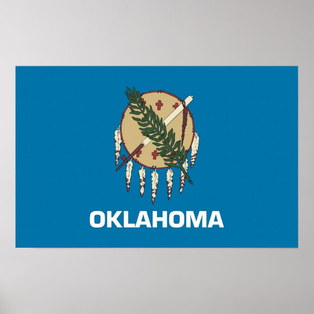 Canvas Print mit Flag von Oklahoma, USA. Poster (Vorne)