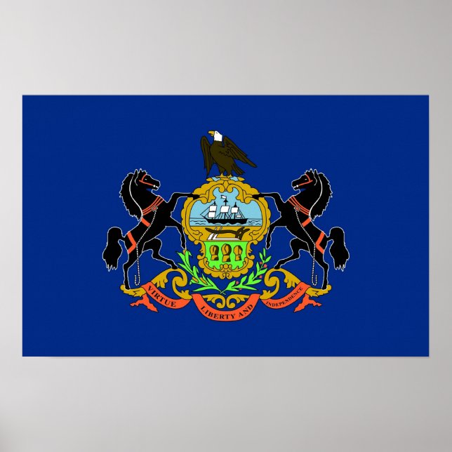Canvas Print mit Flag von Pennsylvania, USA. Poster (Vorne)