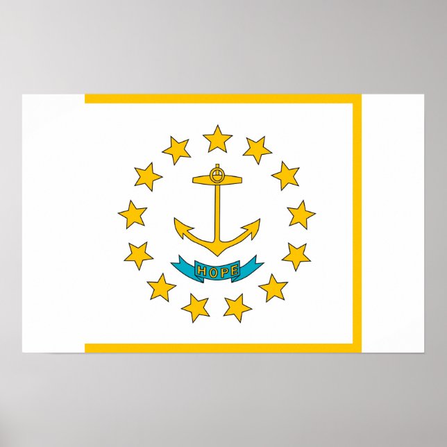 Canvas Print mit Flag von Rhode Island, USA. Poster (Vorne)