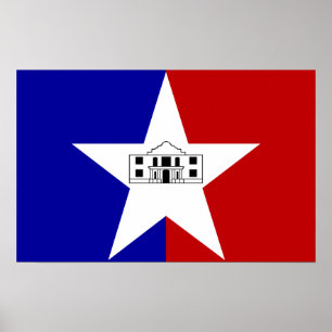 Canvas Print mit Flag von San Antonio, USA. Poster