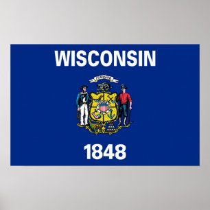 Canvas Print mit Flag von Wisconsin, USA. Poster