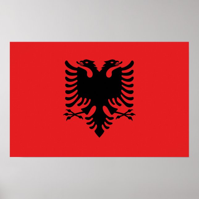 Canvas Print mit Flagge Albaniens Poster (Vorne)