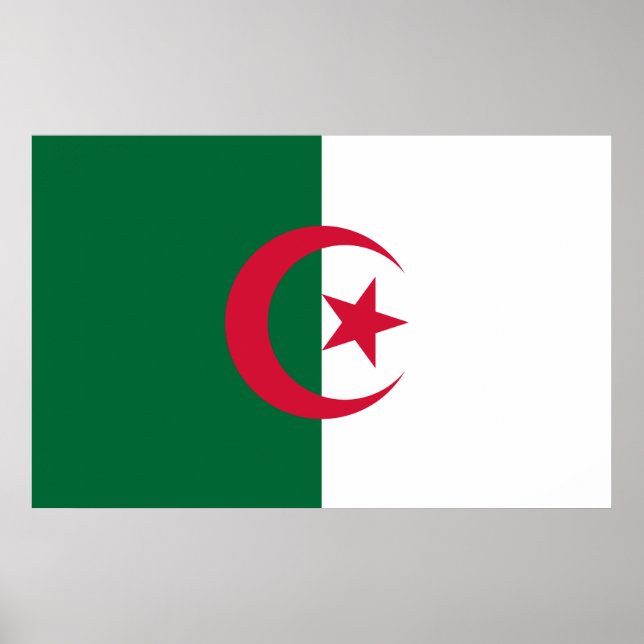 Canvas Print mit Flagge Algeriens Poster (Vorne)