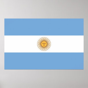 Canvas Print mit Flagge Argentiniens Poster