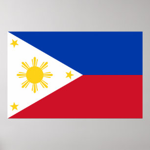 Canvas Print mit Flagge auf den Philippinen Poster