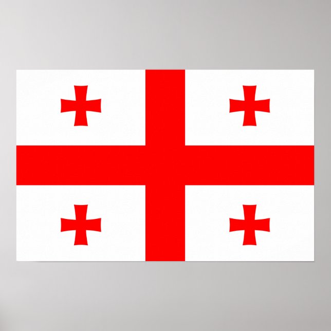 Canvas Print mit Flagge Georgiens Poster (Vorne)