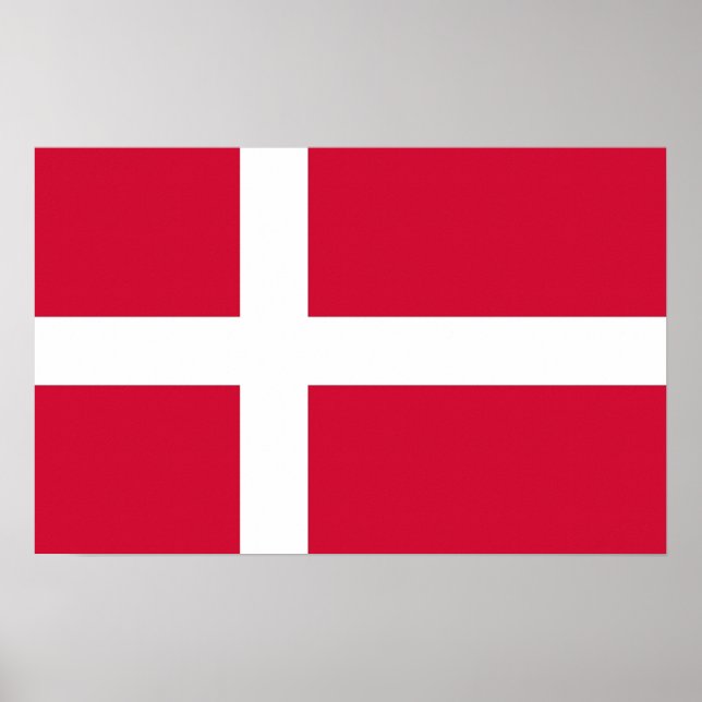 Canvas Print mit Flagge in Dänemark Poster (Vorne)