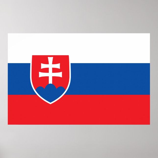 Canvas Print mit Flagge in der Slowakei Poster (Vorne)