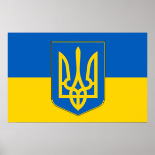 Canvas Print mit Flagge in der Ukraine Poster