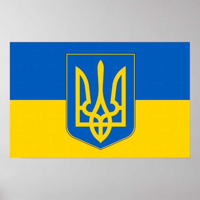 Canvas Print mit Flagge in der Ukraine Poster (Vorne)