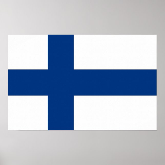 Canvas Print mit Flagge in Finnland Poster (Vorne)