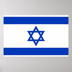 Canvas Print mit Flagge Israels Poster