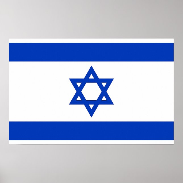 Canvas Print mit Flagge Israels Poster (Vorne)