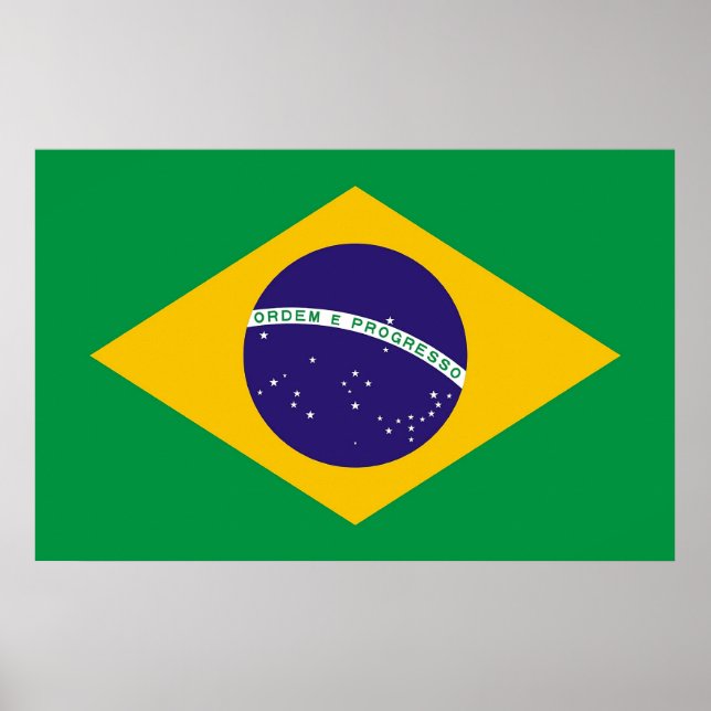 Canvas Print mit Flagge von Brasilien Poster (Vorne)