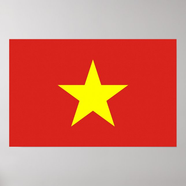 Canvas Print mit Flagge von Vietnam Poster (Vorne)