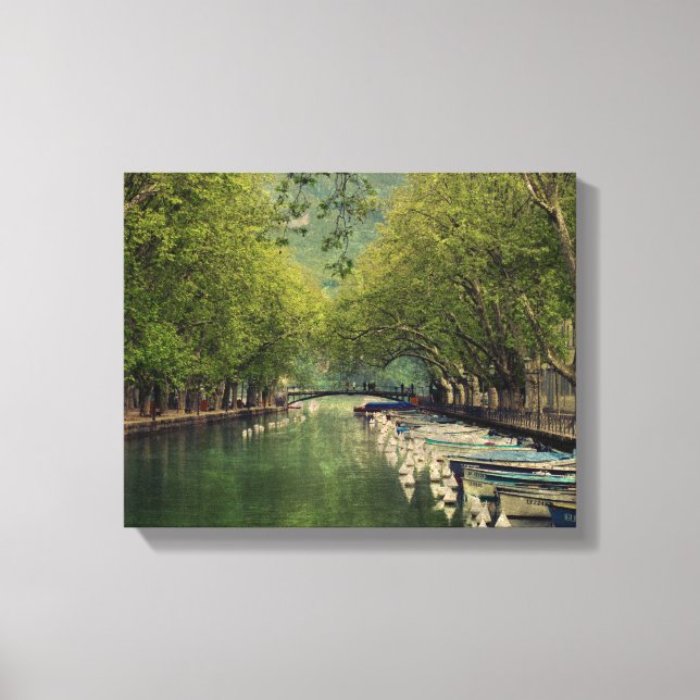 Canvas Print of Vassé Canal, Annecy, Frankreich Leinwanddruck (Vorderseite)