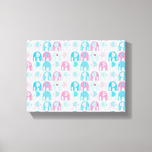 Canvas Print - Pink Elephants Leinwanddruck (Vorderseite)