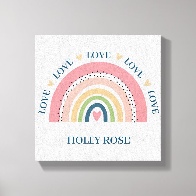 Canvas Print - Rainbow Hearts Blue 2 Leinwanddruck (Vorderseite)