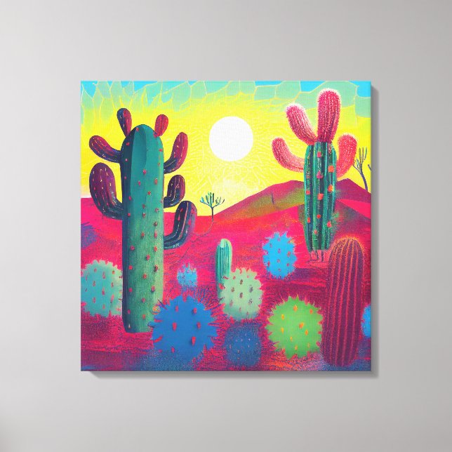 Canvas Print, Sonnenaufgang auf dem Cactus Plateau Leinwanddruck (Vorderseite)