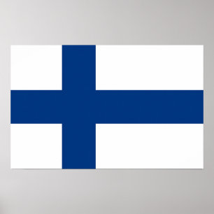 Canvas Print with Flag of Finland Poster