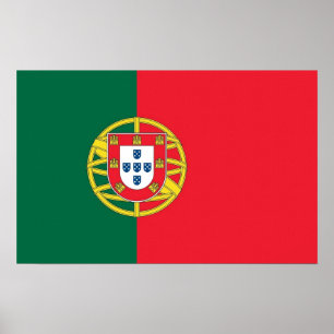 Canvas Print with Flag of Portugal Poster