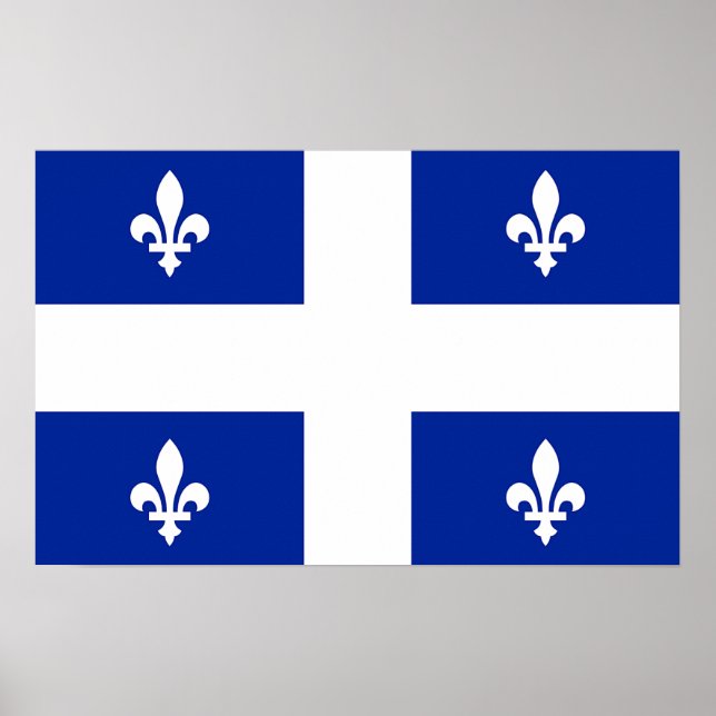 Canvas Print with Flag of Quebec, Kanada Poster (Vorne)