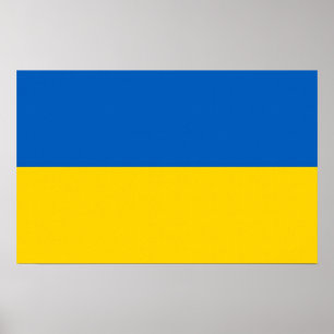 Canvas Print with Flag of Ukraine Poster
