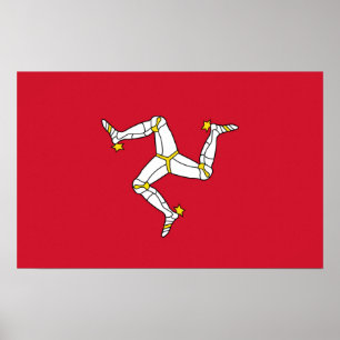 Canvas Print with Isle of Man Flag, Großbritannien Poster
