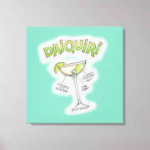 CANVAS PRINTS - DAIQUIRI RECIPE COCKTAIL ART LEINWANDDRUCK