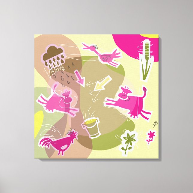 canvas roze koeien leinwanddruck (Vorderseite)