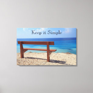 Canvas, Schwarz und Weiß Beach Bench, Print Leinwanddruck