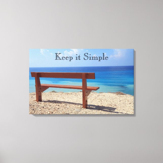 Canvas, Schwarz und Weiß Beach Bench, Print Leinwanddruck (Vorderseite)