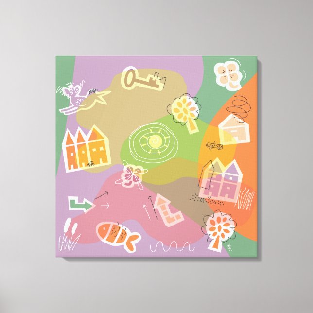 canvas stad huizen oranje leinwanddruck (Vorderseite)