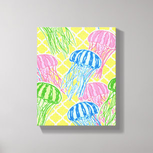 Canvas tropical Jellyfish Pattern Leinwanddruck