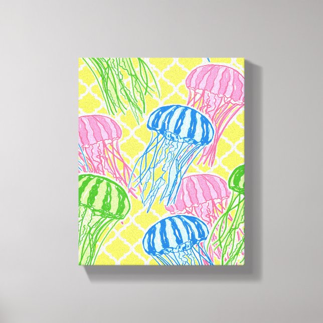 Canvas tropical Jellyfish Pattern Leinwanddruck (Vorderseite)