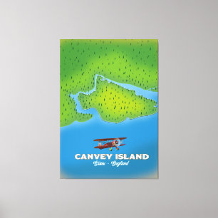Canvey Island, Essex Endland Karte Leinwanddruck