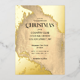 Cany Cane Christmas Holiday Gold Texture Folieneinladung