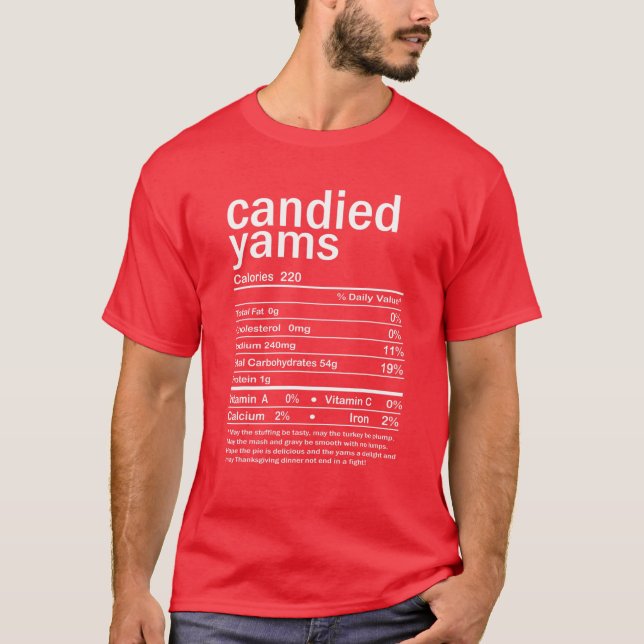 Canyed Yams Nutrition Facts Erntedank Kostüm  T-Shirt (Vorderseite)