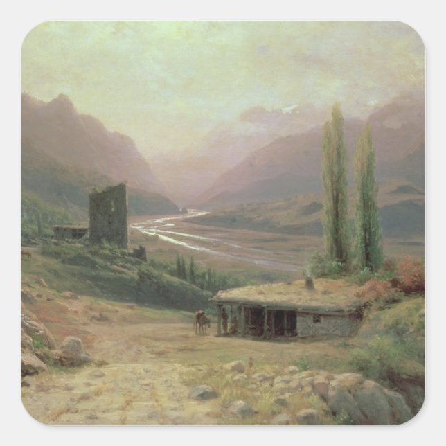 Canyon, 1893 quadratischer aufkleber (Vorderseite)
