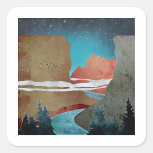 Canyon Birds Quadratischer Aufkleber