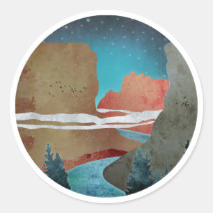 Canyon Birds Runder Aufkleber