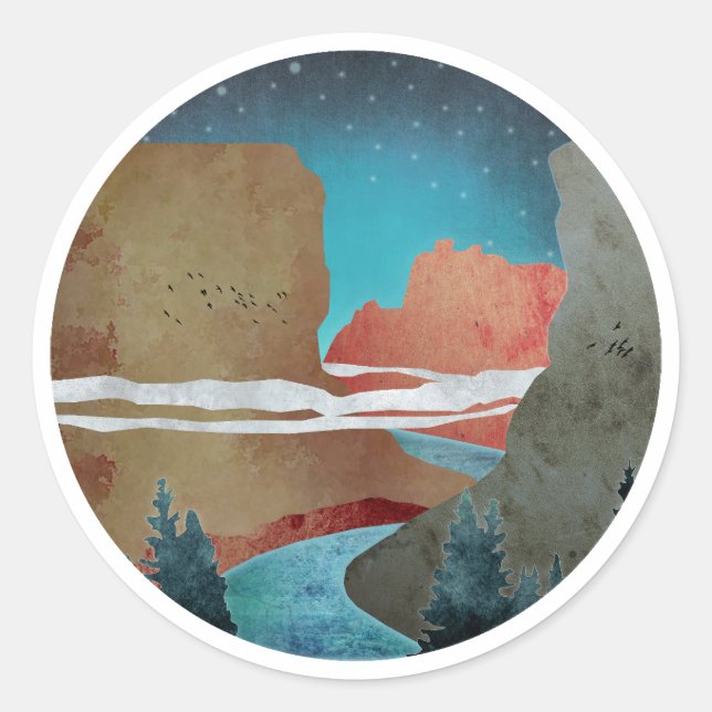 Canyon Birds Runder Aufkleber (Vorderseite)