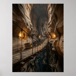 Canyon Bridge Höhlen-Abenteuerpfad Poster