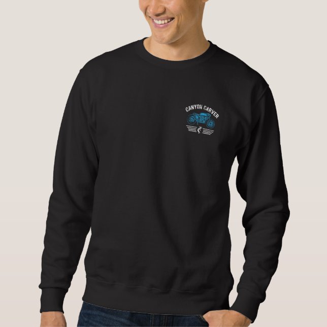 Canyon Carver Vintage Motorcycle Retro Distressed  Sweatshirt (Vorderseite)