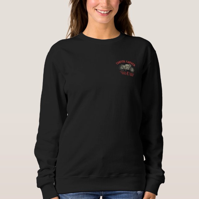 Canyon Carver Vintage Motorcycle Retro Distressed  Sweatshirt (Vorderseite)