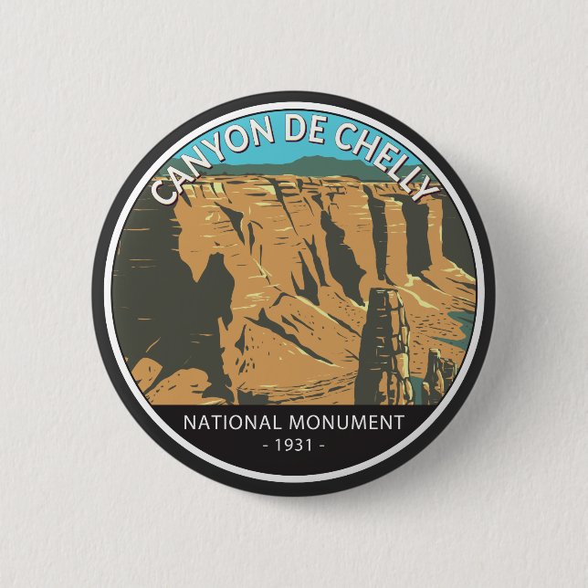 Canyon De Chelly National Monument Vintag Circle Button (Vorderseite)