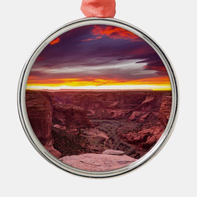 Canyon de Chelly, Sonnenuntergang, Arizona Ornament Aus Metall (Vorne)