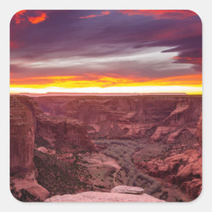 Canyon de Chelly, Sonnenuntergang, Arizona Quadratischer Aufkleber