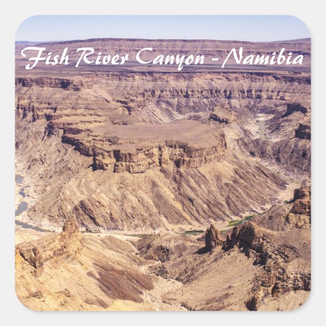 Canyon (Fischfluss) in Südnamibia, Afrika Quadratischer Aufkleber (Vorderseite)
