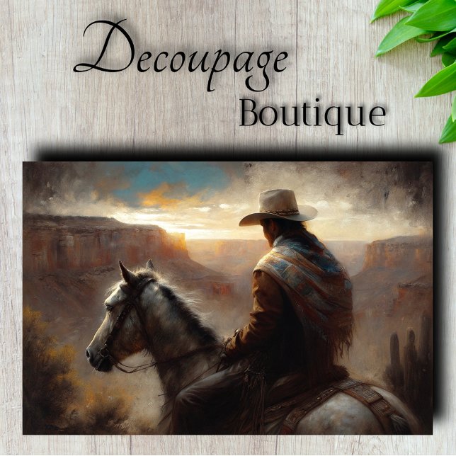 Canyon Horseman Decoupage Seidenpapier (Canyon Horseman Decoupage Tissue Paper)